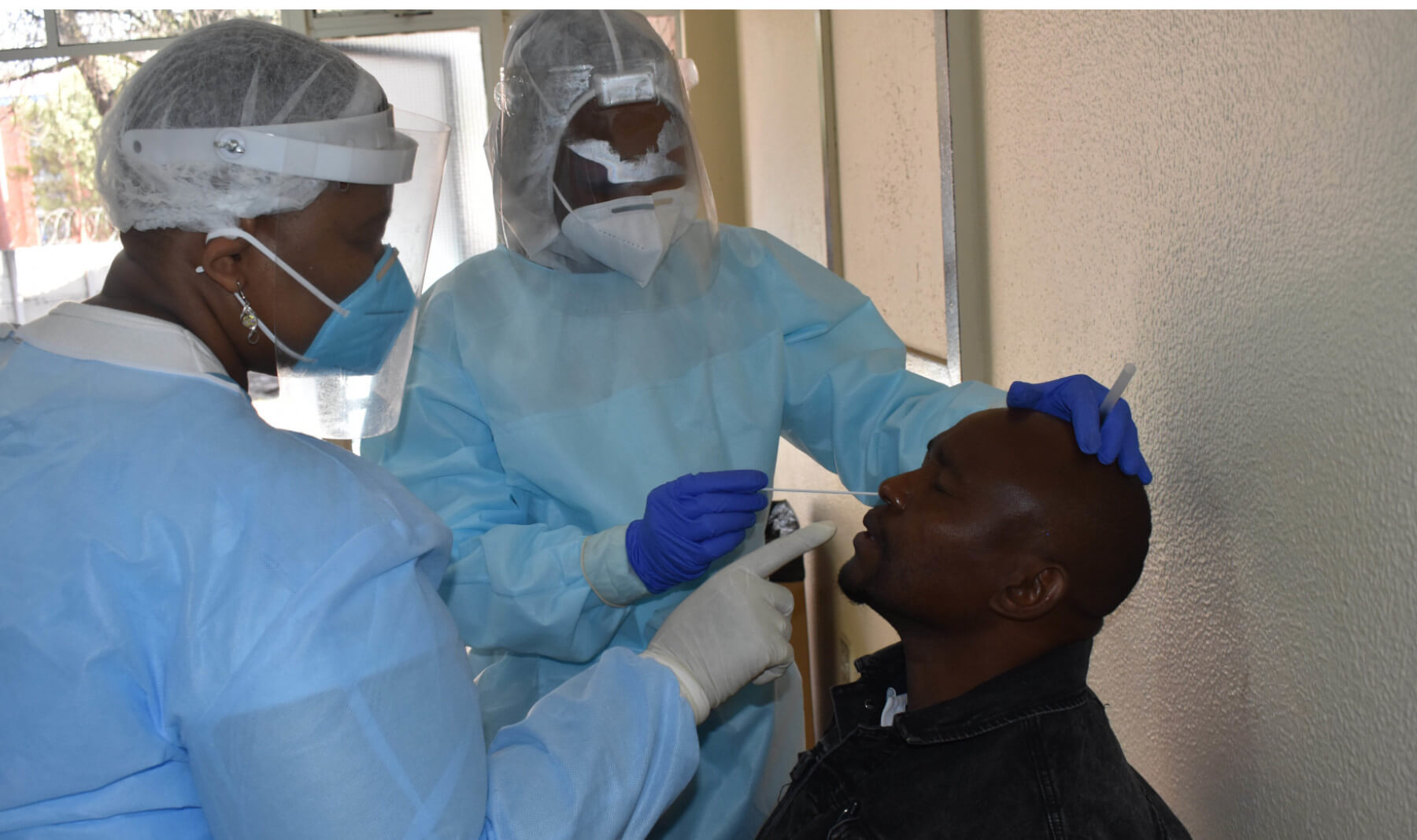 Victor Simelane doing his Covid19 testing